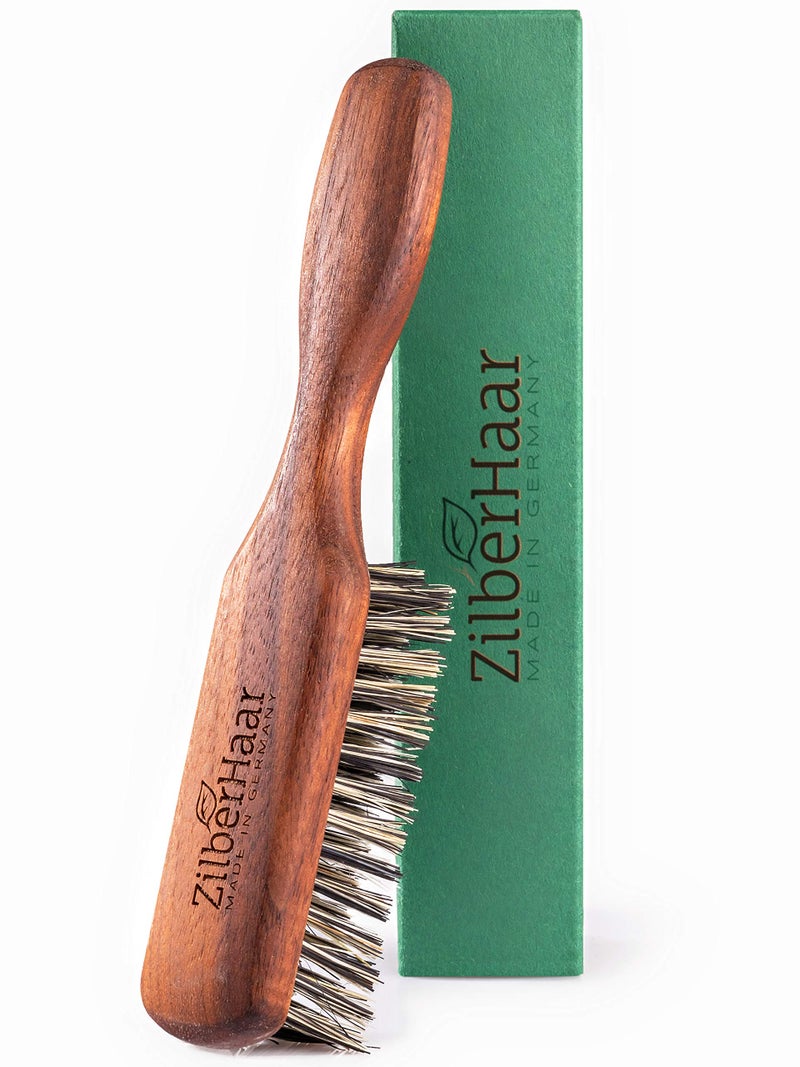 ZilberHaar Vegan Beard Brush - Stiff Bristles - Oiled Walnut and Mexican Tampico bristles - Animal-Free Beard Grooming Product - Made in Europe - Image 1